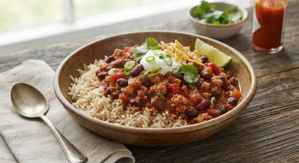 Turkey Bean Chili Thai Rice
